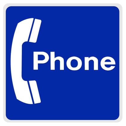 road sign - blue phone